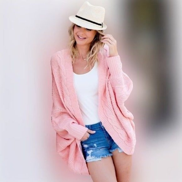 Military Hippie OS Oversized Slouchy Open Front Dolman Sleeve Cardigan Sweater - Picture 1 of 9